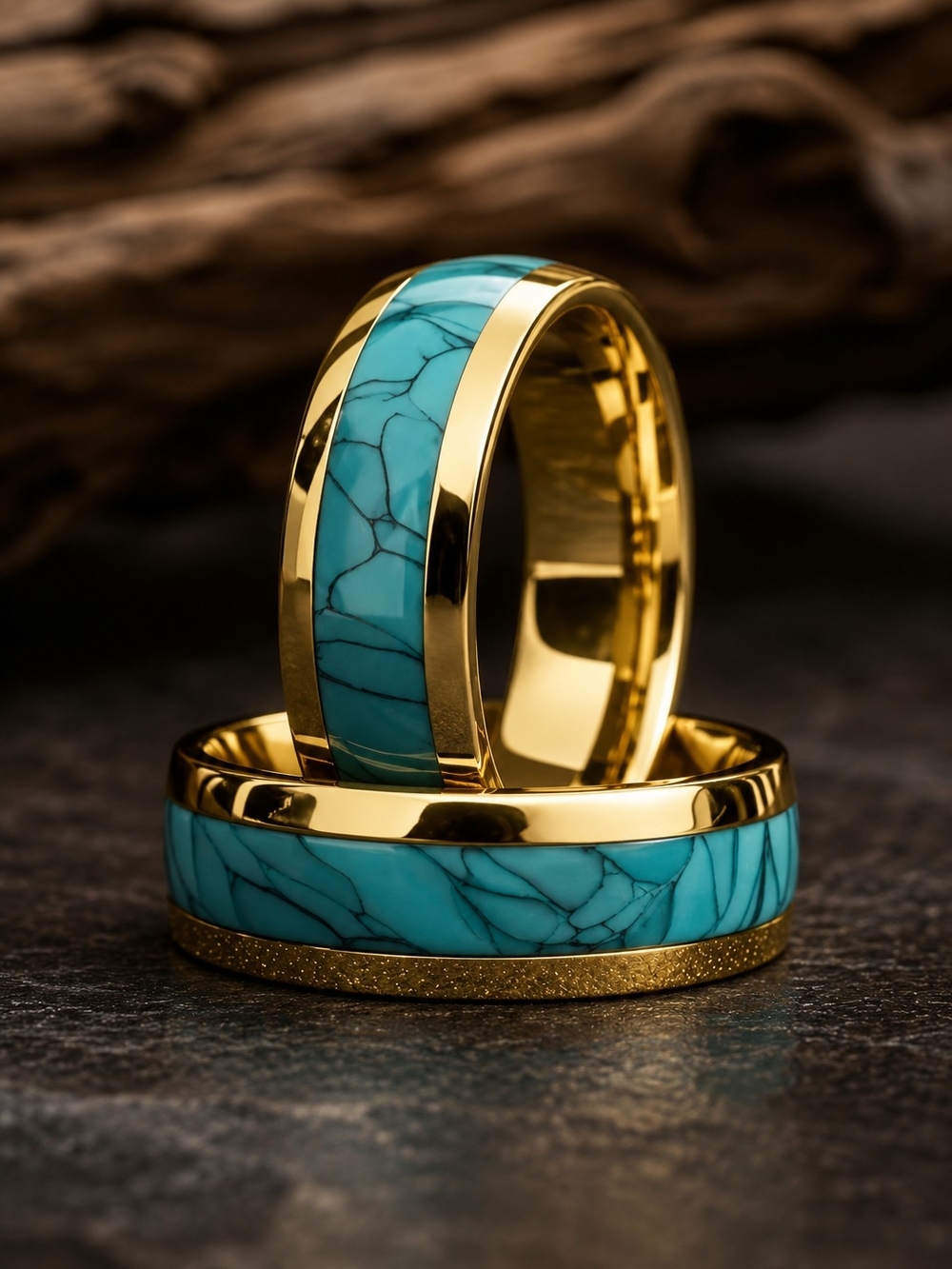 Gold and Turquoise Ring